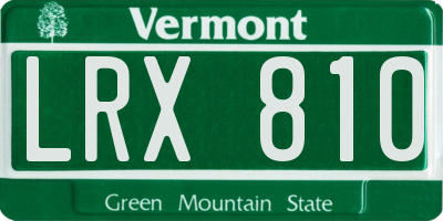 VT license plate LRX810