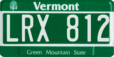 VT license plate LRX812