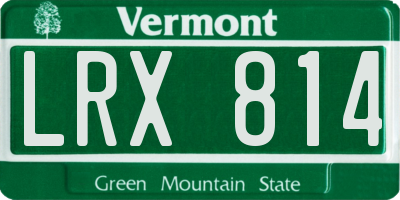VT license plate LRX814