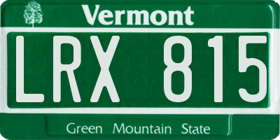 VT license plate LRX815
