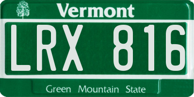 VT license plate LRX816