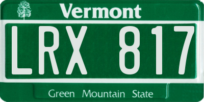 VT license plate LRX817