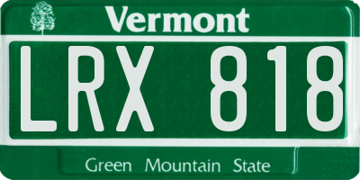 VT license plate LRX818