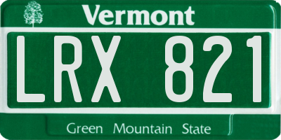 VT license plate LRX821
