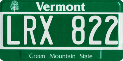 VT license plate LRX822