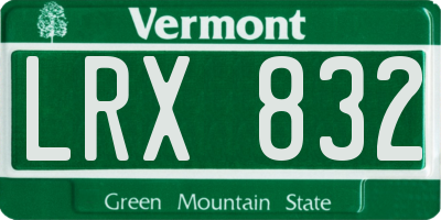VT license plate LRX832