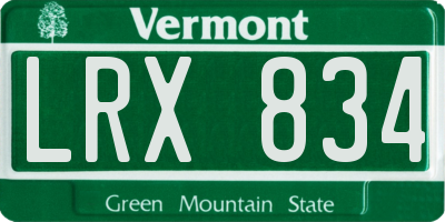 VT license plate LRX834