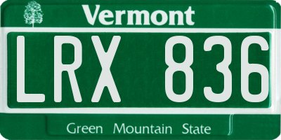 VT license plate LRX836