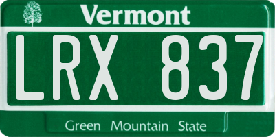 VT license plate LRX837