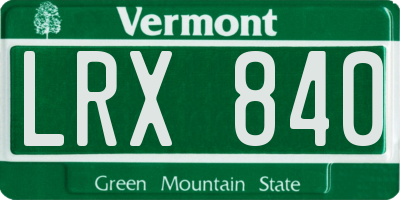 VT license plate LRX840