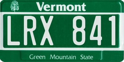 VT license plate LRX841