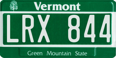 VT license plate LRX844
