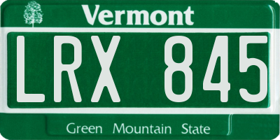 VT license plate LRX845