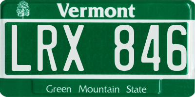VT license plate LRX846