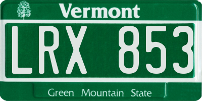 VT license plate LRX853