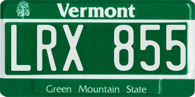 VT license plate LRX855