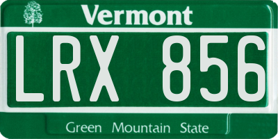 VT license plate LRX856