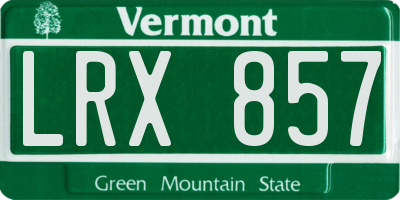VT license plate LRX857