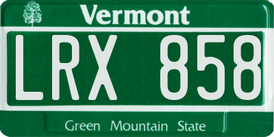 VT license plate LRX858