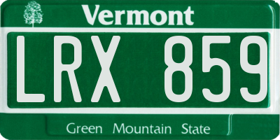 VT license plate LRX859