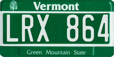 VT license plate LRX864