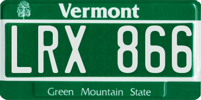 VT license plate LRX866