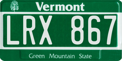 VT license plate LRX867