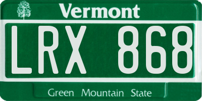 VT license plate LRX868