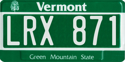 VT license plate LRX871