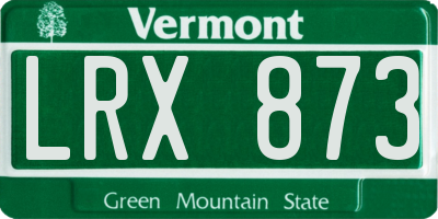 VT license plate LRX873