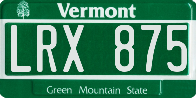 VT license plate LRX875