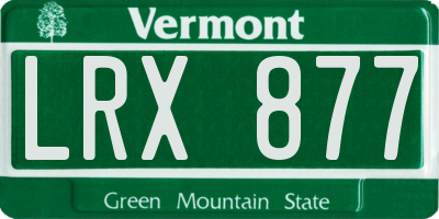 VT license plate LRX877