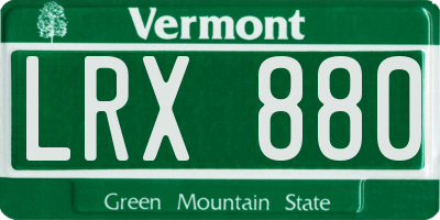 VT license plate LRX880