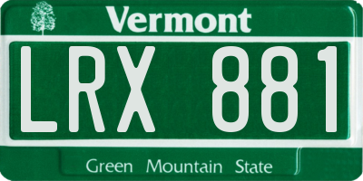 VT license plate LRX881