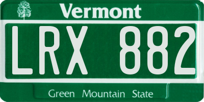 VT license plate LRX882