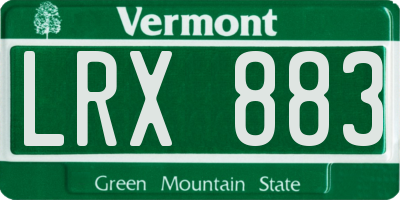 VT license plate LRX883