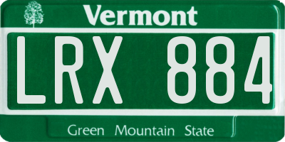 VT license plate LRX884
