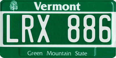 VT license plate LRX886