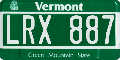 VT license plate LRX887