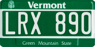 VT license plate LRX890