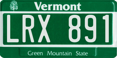VT license plate LRX891