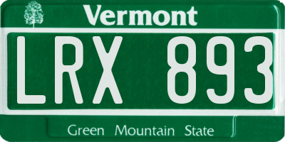 VT license plate LRX893