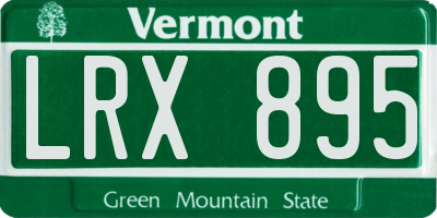 VT license plate LRX895