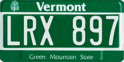 VT license plate LRX897