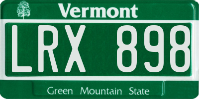 VT license plate LRX898