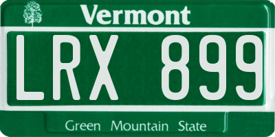 VT license plate LRX899