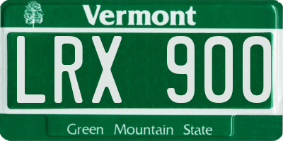VT license plate LRX900