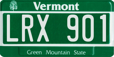 VT license plate LRX901
