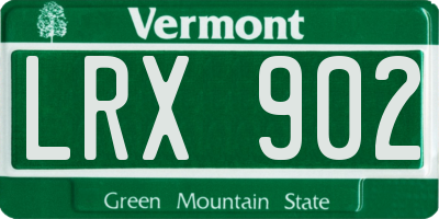 VT license plate LRX902
