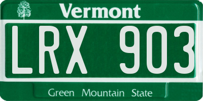 VT license plate LRX903